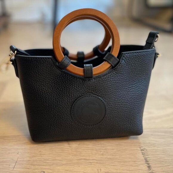 Hunting World black leather tote/ shoulder bag - Picture 2 of 6